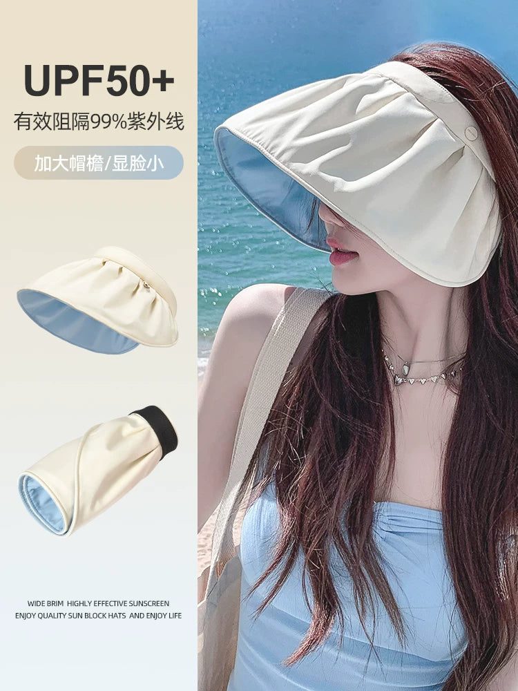 Women's UV Protection Sun Visor Hat with Wide Brim