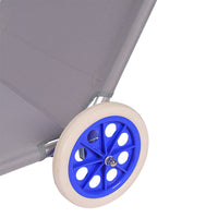 Outdoor Folding Beach Chair with Wheels, Teslin Fabric, Portable for Camping, Sunbathing