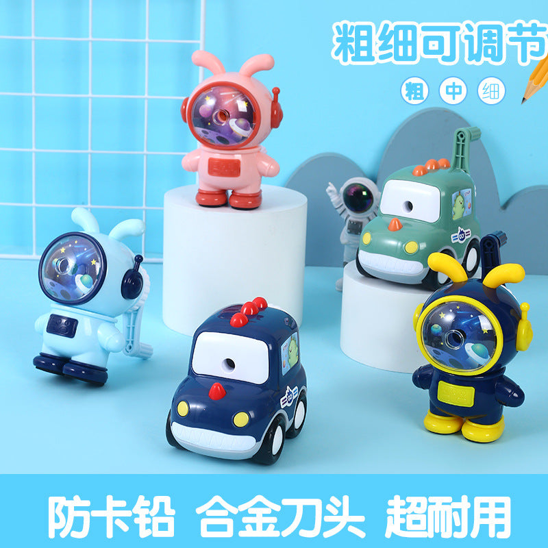 Cartoon Astronaut Car Manual Pencil Sharpener for Kids