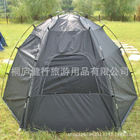 Double-Layer Hexagonal Camping Tent with Silver Coating for 6 People, Waterproof and Sun Protection