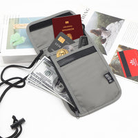 RFID Blocking Passport Holder Neck Pouch for Travel