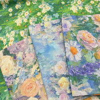 American Countryside Oil Painting Style Cotton Linen Tablecloth for Dining Table and Coffee Table Decor