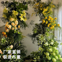 Greenery Gold Artificial Rose Hydrangea Peony Arch Flowers for Wedding & Event Decor