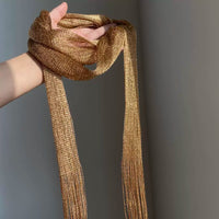 Starry Gold Tassel Scarf for Autumn/Winter - Elegant and Versatile Neckwear for Women