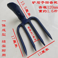 Garden Rake with Wooden Handle for Soil Loosening and Cultivation