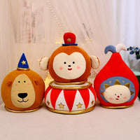 Cartoon Circus Animal Plush Toy Pillow with Blanket Option for Kids