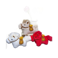 2026 Year of the Horse Mascot Plush Doll Keychain with Ingot Design