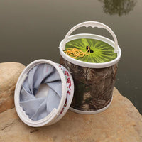 Portable Folding Fishing Bucket with Anti-Jump Net - Car Canvas Oxford Cloth Multi-functional Live Bait Container