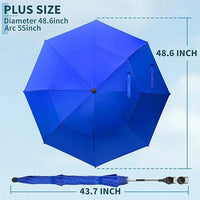 Double-Layer Vented Beach Clamp Umbrella with 360-Degree Swivel for Chair, Camping, Fishing
