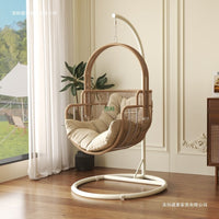 Outdoor Wicker Swing Chair with Stand, Single/Double Hanging Basket Chair for Patio Balcony Indoor