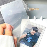Clear Hard Card Sleeves for 3-inch Photos and Collectible Cards, Horizontal Topload Protectors