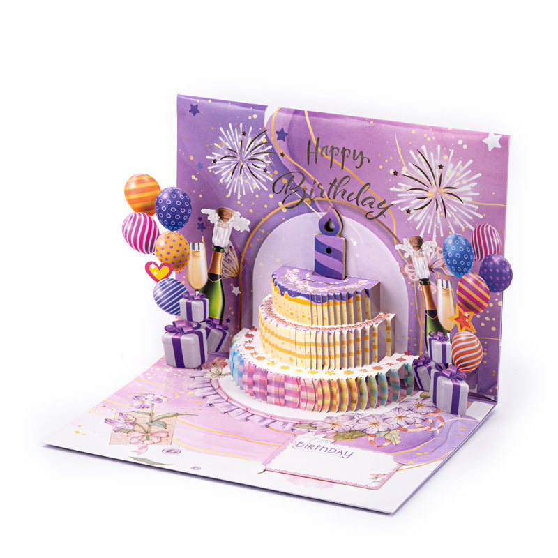 3D Pop-Up Birthday Card with Lights & Music, Blow-Out Candle Effect