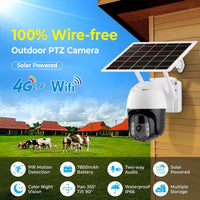 Solar-Powered 4G Outdoor Security Camera with Night Vision and Cloud Storage