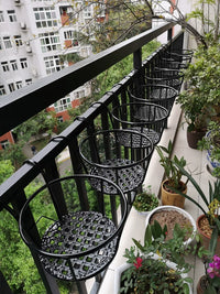 Balcony Railing Hanging Planter Rack for Succulents and Potted Plants, Iron Art Window Sill Flower Pot Holder