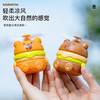 Portable USB Rechargeable Mini Hamburger Fan for Desk or Kids' Gift