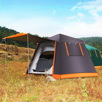 Automatic Pop-Up Camping Tent for 3-6 People, Waterproof UV Protection Double Layer Outdoor Shelter