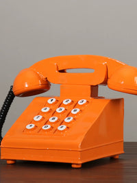 Retro Rotary Dial Telephone Model Vintage Iron Art Prop Decoration