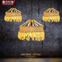 Bohemian Handwoven Rope Pendant Light Shade for DIY Creative Spaces