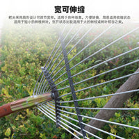 Telescopic Stainless Steel Garden Rake for Leaves and Grass