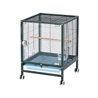 Splash-Proof Bird Cage with Glass or Wire Door for Parakeets and Small Birds