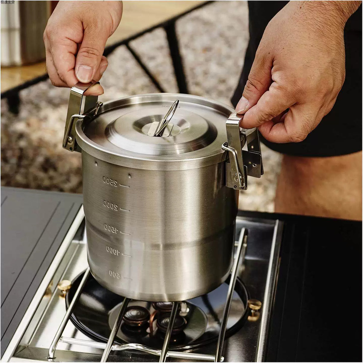 Outdoor 304 Stainless Steel Camping Cookware Set Portable Multi-functional Cooking Pot