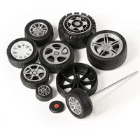 RC Model Car Rubber Wheels with Metal Axles for 4WD Vehicles