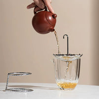 Creative Lotus Umbrella Tea Infuser Stainless Steel Tea Strainer with Optional Wooden Base