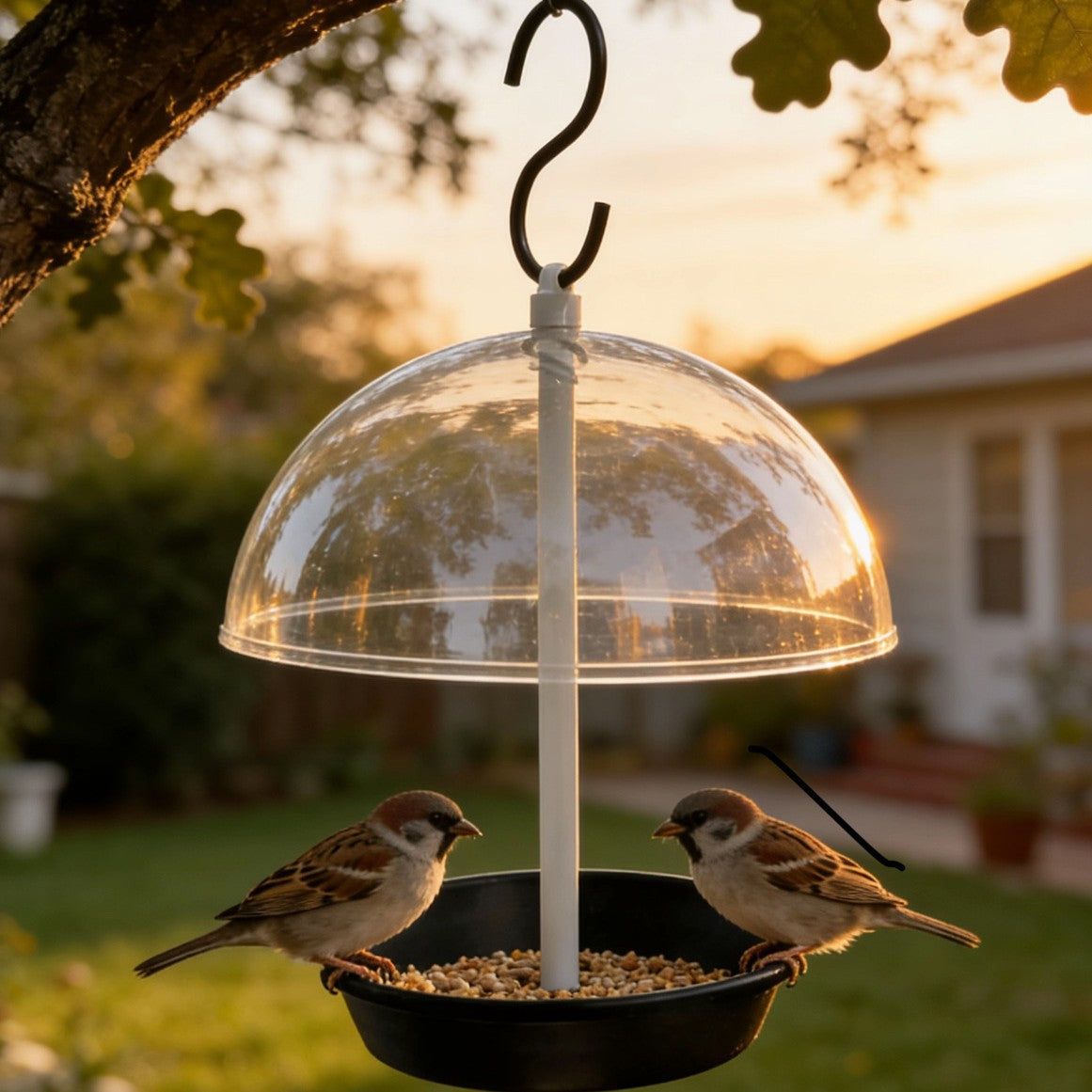 Outdoor Half-Sphere Hanging Bird Feeder for Garden & Patio