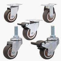 Mini Swivel Caster Wheels 1/1.5/2 Inch for Tatami Furniture, Directional TPR Silent Rollers