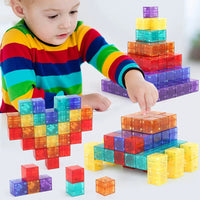 Magnetic Building Blocks for Kids, Macaron & Transparent Colors, DIY Educational Toy