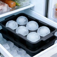 Food-Grade Silicone Ice Cube Tray Set with Large Spherical and Square Molds