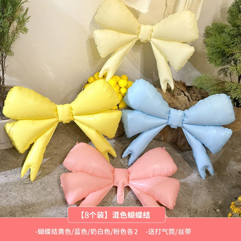 Candy Color Bowknot Butterfly Foil Balloons for Birthday Party & Store Decor
