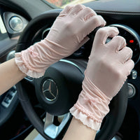 Women's Short Fingerless Sun Protection Gloves for Driving & Cycling