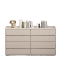 Ultra-Thin 30cm Bedroom Dresser with 8 Drawers, Cream Style, Narrow TV Cabinet Storage