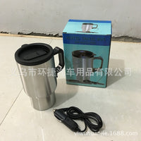 12V Car Heated Travel Mug Stainless Steel Electric Kettle for Vehicle