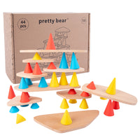 Wooden Stacking Tower Game for Color Recognition and Focus Training