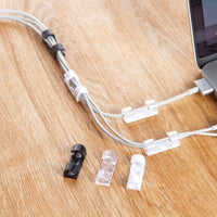 Self-Adhesive Cable Clips for Desk and Wall Organization, No-Drill Wire Management Holders