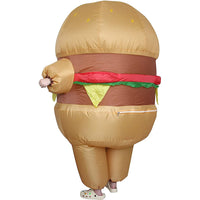 Inflatable Hamburger Costume for Adults - Funny Halloween Party Role Play Outfit