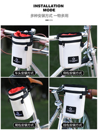 Bicycle Handlebar Bag, Waterproof Insulated Bike Front Frame Bag, Cycling Shoulder Bag for Mountain Road Bike
