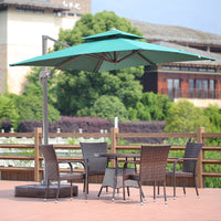 Outdoor Patio Cantilever Umbrella with Base for Commercial and Residential Use, 2.5m/3m Square