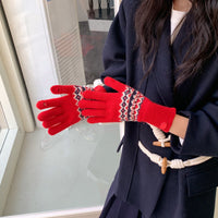 Winter Jacquard Knit Touchscreen Gloves for Men and Women, Thickened Fleece Lined Warm Cold Weather Gloves