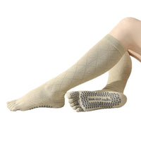 Women's Non-Slip Yoga Pilates Five-Toe Mid-Calf Socks for Fitness and Sports