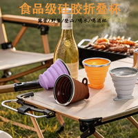 Food Grade Silicone Collapsible Travel Cup with Lid - Portable for Outdoor Camping & Coffee