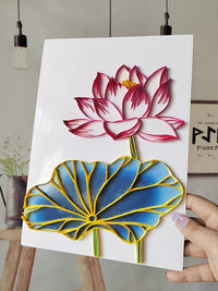 DIY Lotus Quilling Art Kit for Beginners - Handcraft Paper Filigree Painting Set