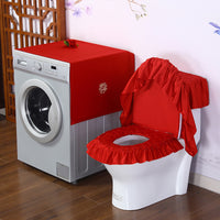 Washing Machine Dust Cover with Embroidered Double Happiness for Chinese Wedding Decor