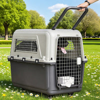 Portable Pet Carrier for Cats and Small Dogs, Airline Approved Travel Crate with Wheels