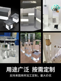 Clear Acrylic Square Column Display Riser for Jewelry, Figurines, Cosmetics
