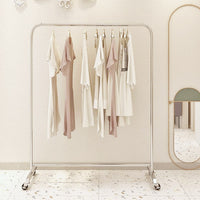 Stainless Steel Garment Display Rack with Wheels for Retail Stores