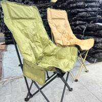 Padded High-Back Moon Chair Portable Outdoor Folding Recliner for Camping & Beach