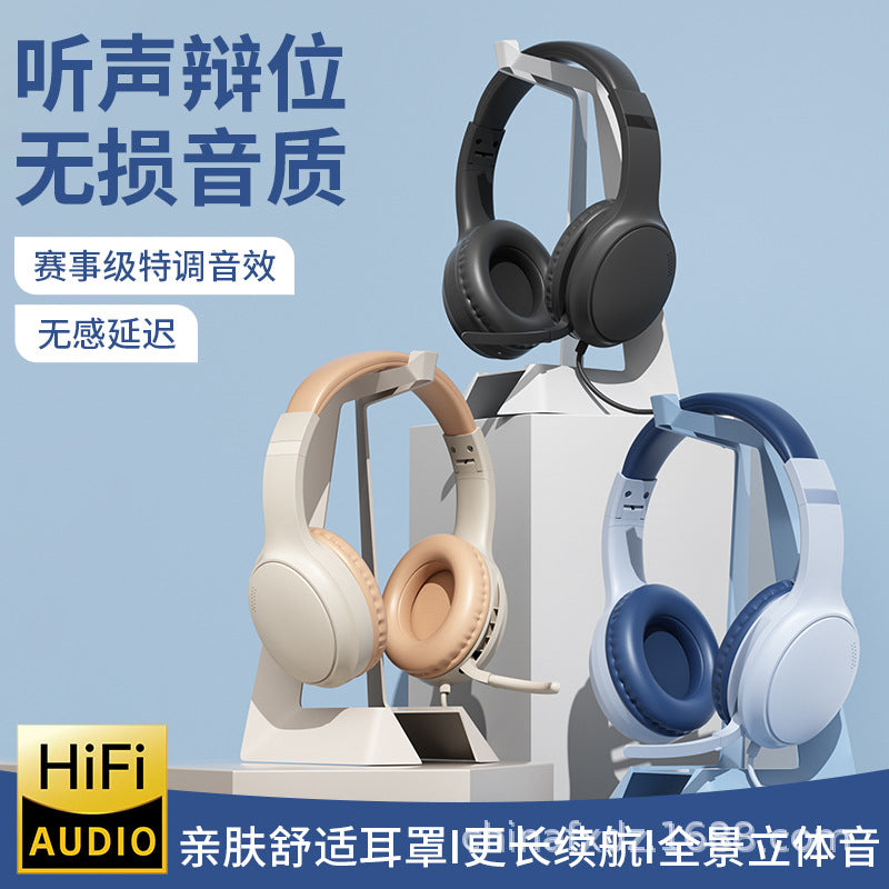 Wired On-Ear Headset with Microphone, Foldable for Online Classes, Gaming, and Mobile Use